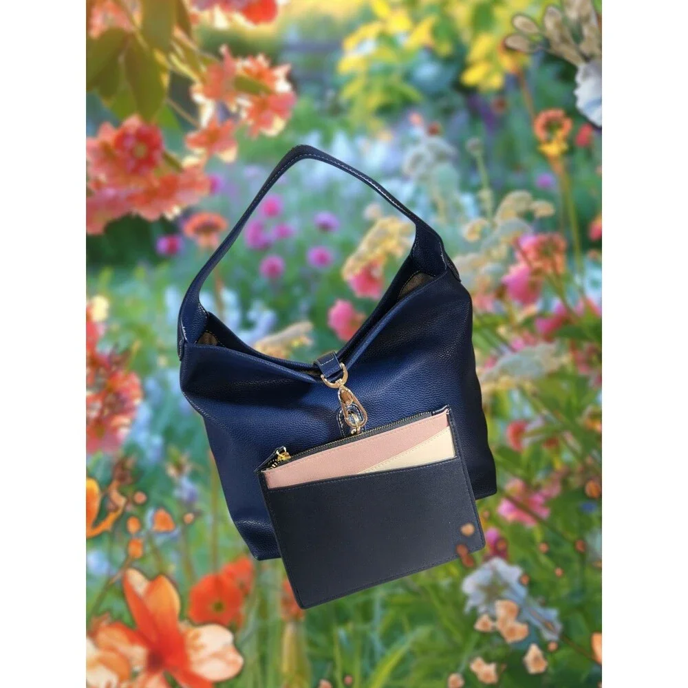 Bundle Blue Handbag & Loft Outlet Wallet Faux Leather NEW